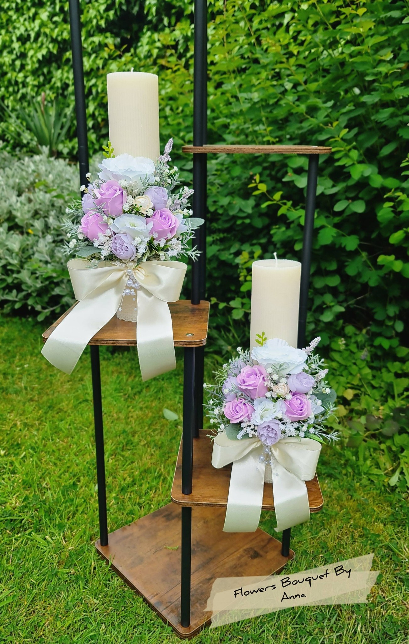 Christening candle floral decoration