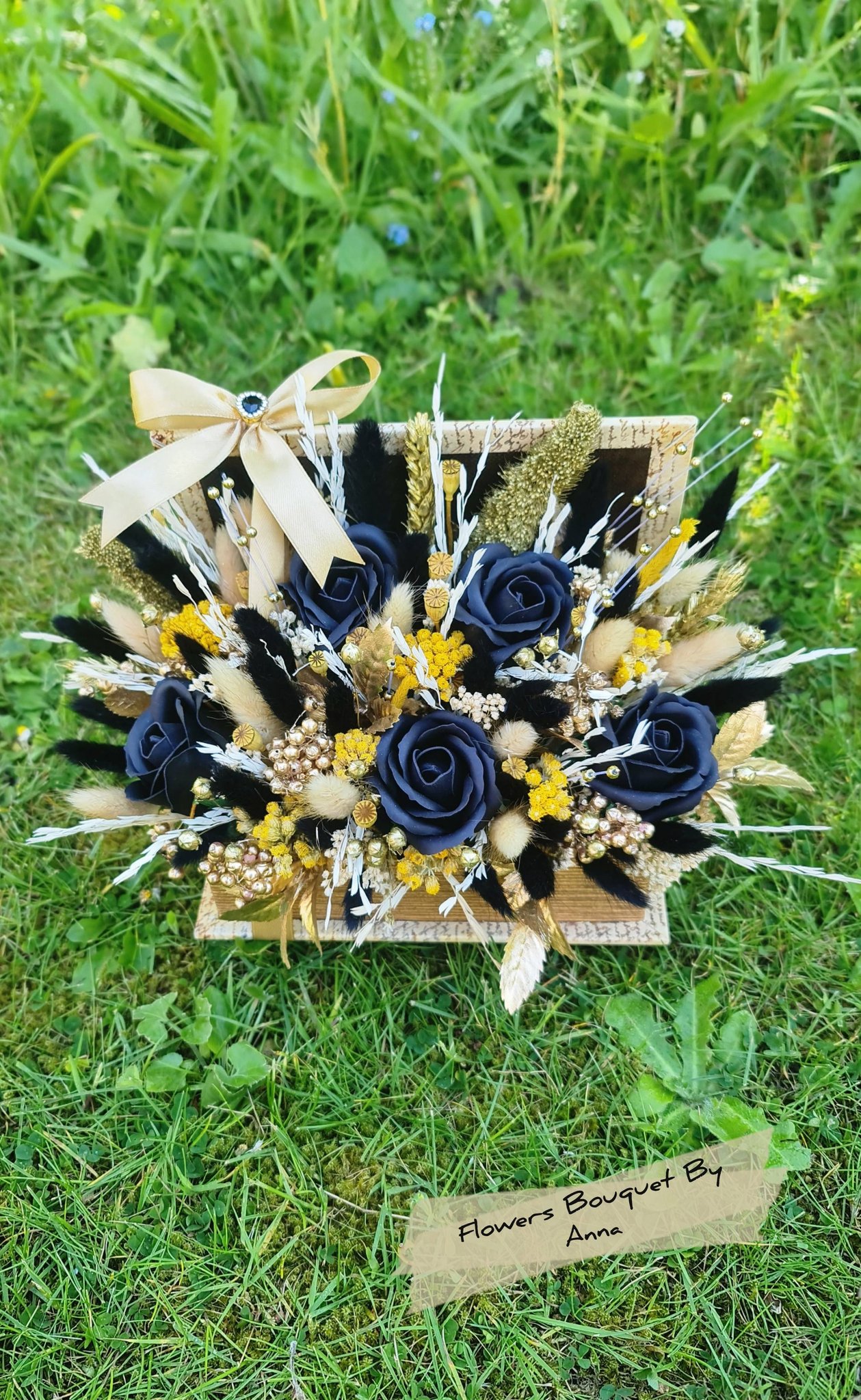 Gift box with handmade flowers